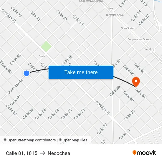 Calle 81, 1815 to Necochea map
