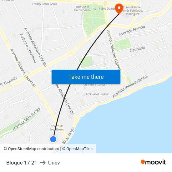 Bloque 17 21 to Unev map