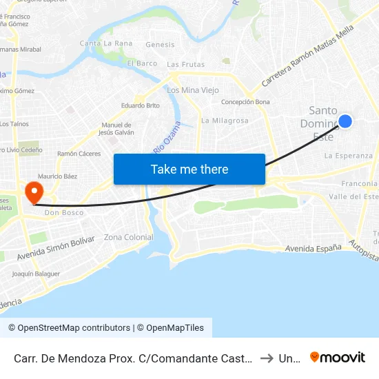 Carr. De Mendoza Prox. C/Comandante Castro to Unev map