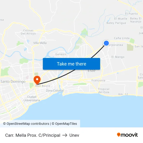 Carr. Mella Prox. C/Principal to Unev map