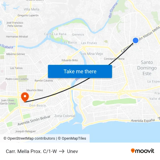 Carr. Mella Prox. C/1-W to Unev map