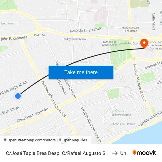 C/José Tapia Brea Desp. C/Rafael Augusto Sánchez to Unev map