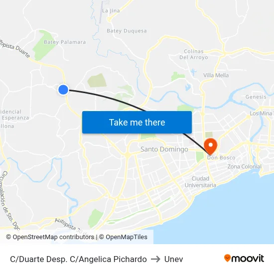 C/Duarte Desp. C/Angelica Pichardo to Unev map