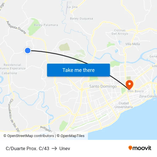 C/Duarte Prox. C/43 to Unev map