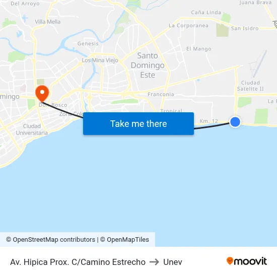 Av. Hipica Prox. C/Camino Estrecho to Unev map