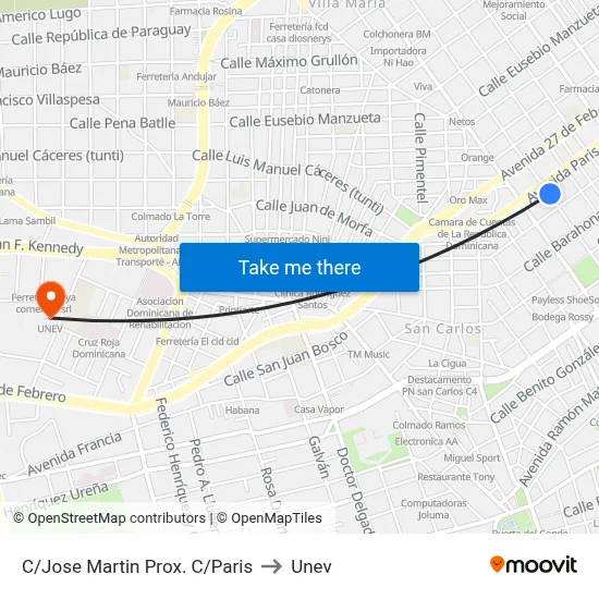 C/Jose Martin Prox. C/Paris to Unev map