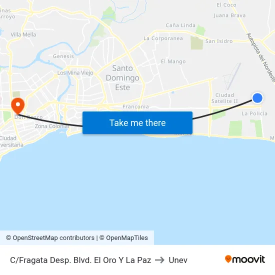 C/Fragata Desp. Blvd. El Oro Y La Paz to Unev map