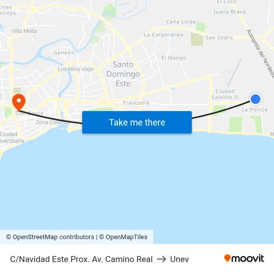 C/Navidad Este Prox. Av. Camino Real to Unev map