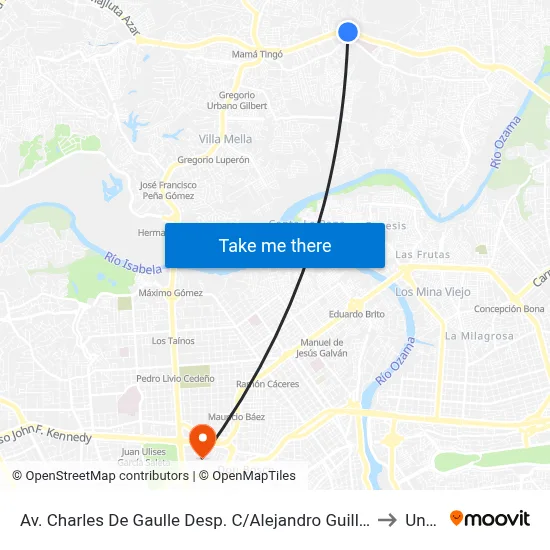 Av. Charles De Gaulle Desp. C/Alejandro Guillen to Unev map