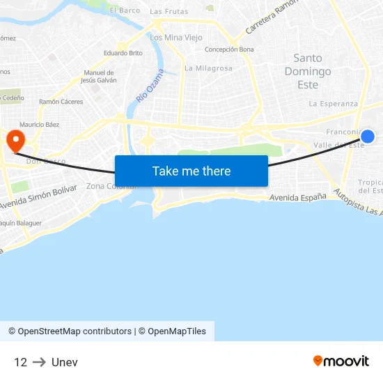 12 to Unev map