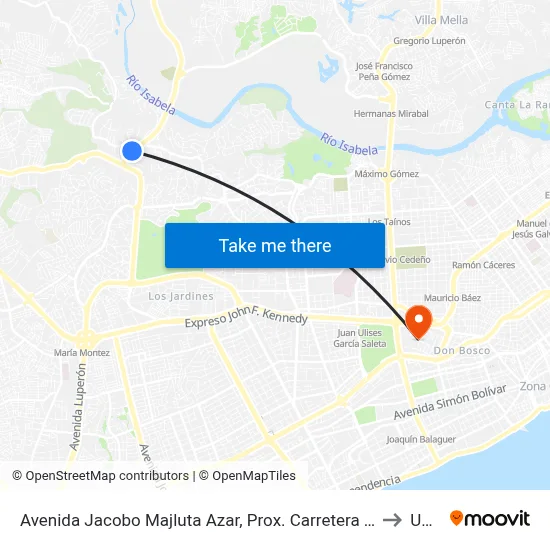Avenida Jacobo Majluta Azar, Prox. Carretera La Isabela to Unev map