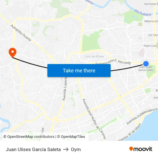 Juan Ulises García Saleta to Oym map