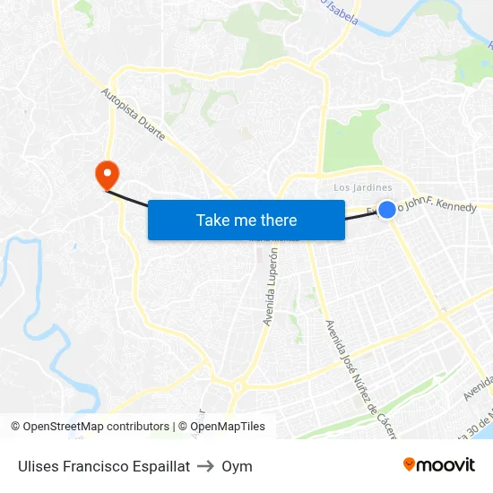 Ulises Francisco Espaillat to Oym map