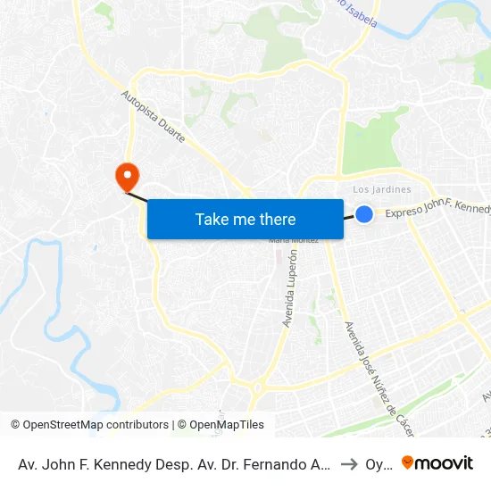 Av. John F. Kennedy Desp. Av. Dr. Fernando Arturo to Oym map