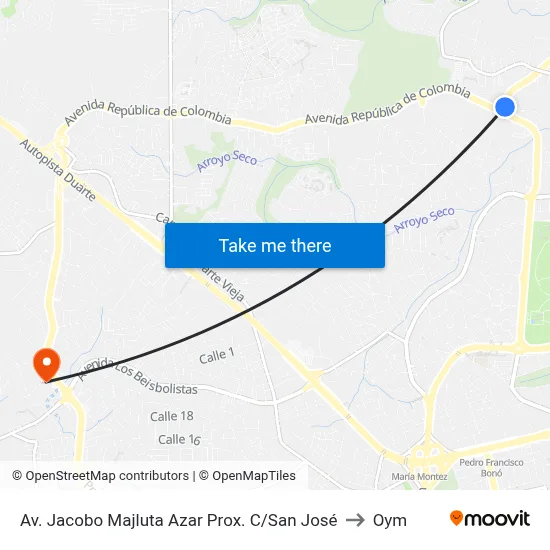 Av. Jacobo Majluta Azar Prox. C/San José to Oym map