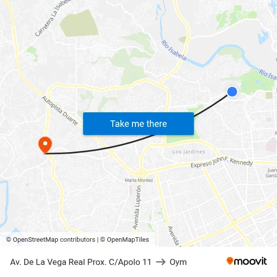 Av. De La Vega Real Prox. C/Apolo 11 to Oym map