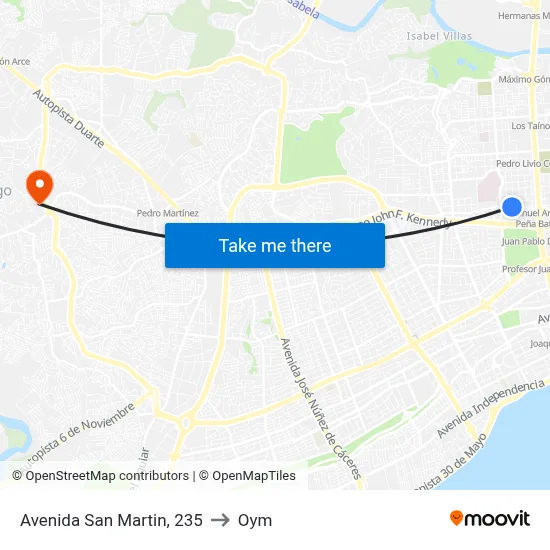 Avenida San Martin, 235 to Oym map