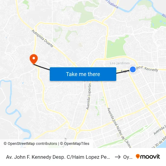 Av. John F. Kennedy Desp. C/Haim Lopez Penha to Oym map