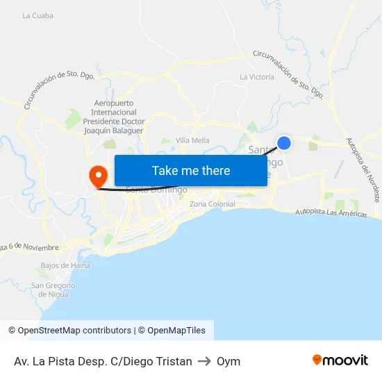 Av. La Pista Desp. C/Diego Tristan to Oym map