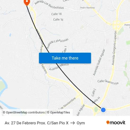 Av. 27 De Febrero Prox. C/San Pio X to Oym map