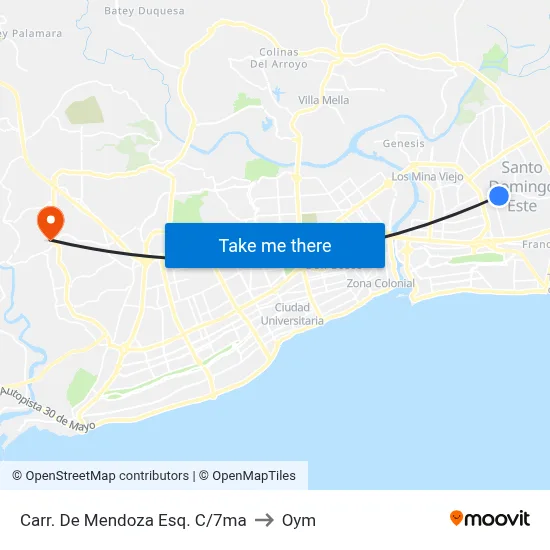 Carr. De Mendoza Esq. C/7ma to Oym map