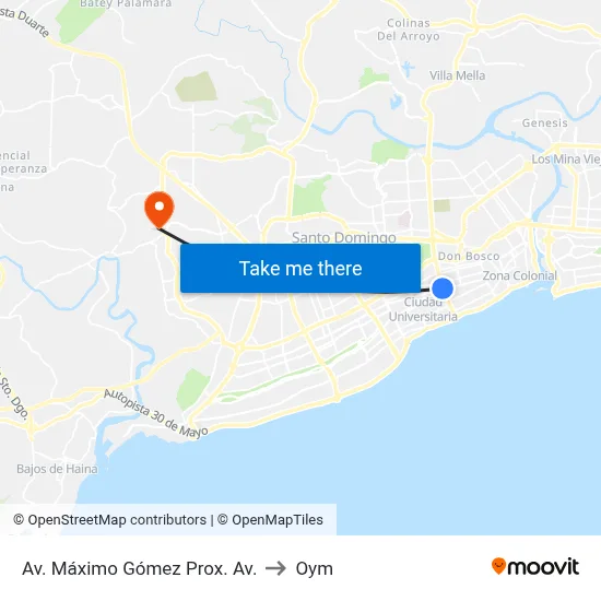 Av. Máximo Gómez Prox. Av. to Oym map