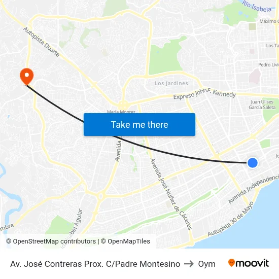Av. José Contreras Prox. C/Padre Montesino to Oym map