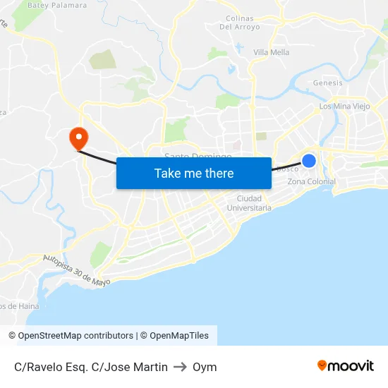 C/Ravelo Esq. C/Jose Martin to Oym map