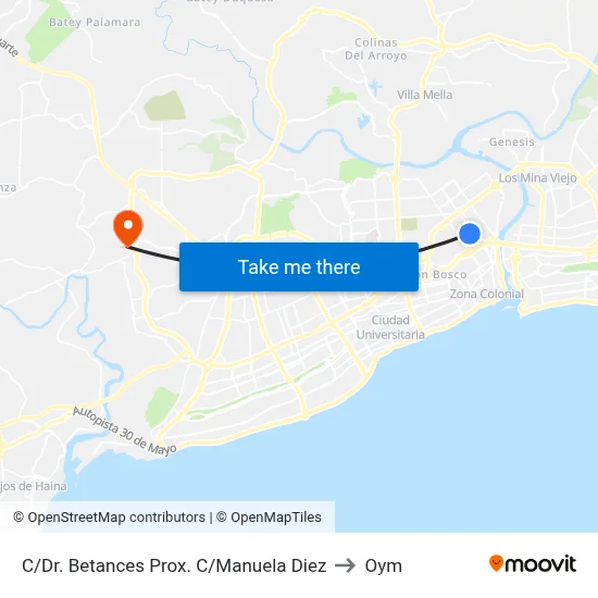 C/Dr. Betances Prox. C/Manuela Diez to Oym map