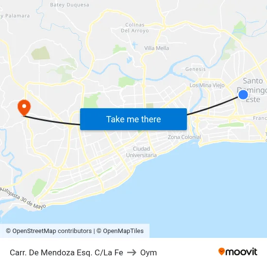 Carr. De Mendoza Esq. C/La Fe to Oym map