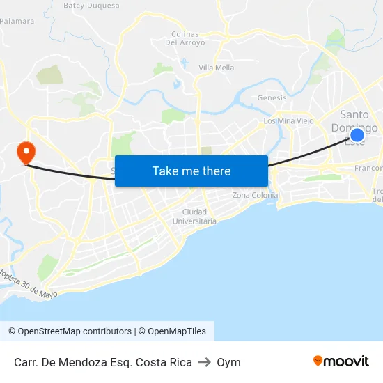 Carr. De Mendoza Esq. Costa Rica to Oym map