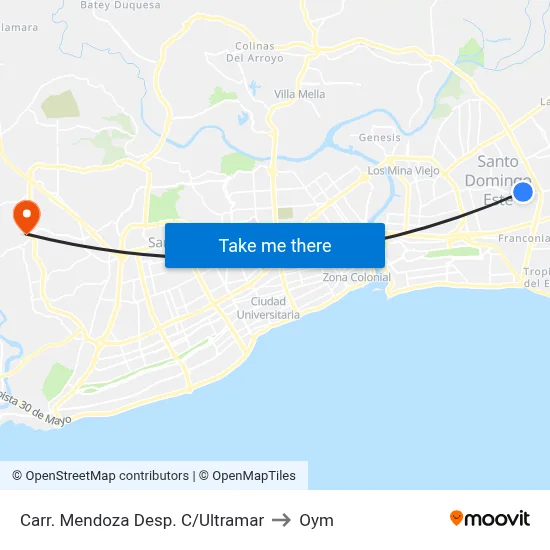 Carr. Mendoza Desp. C/Ultramar to Oym map
