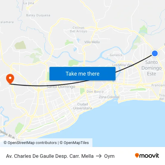 Av. Charles De Gaulle Desp. Carr. Mella to Oym map