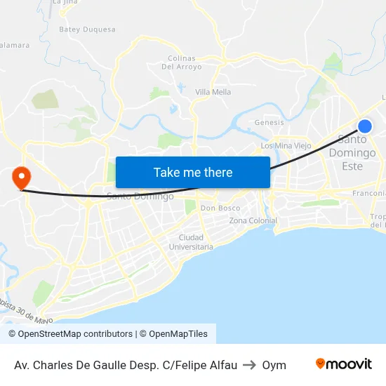 Av. Charles De Gaulle Desp. C/Felipe Alfau to Oym map