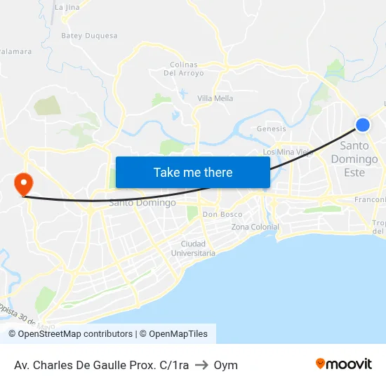 Av. Charles De Gaulle Prox. C/1ra to Oym map