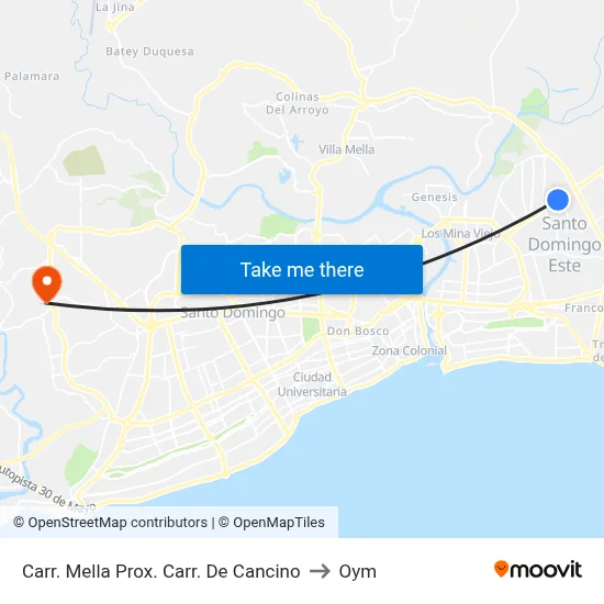 Carr. Mella Prox. Carr. De Cancino to Oym map