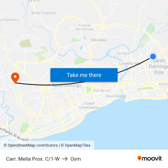Carr. Mella Prox. C/1-W to Oym map