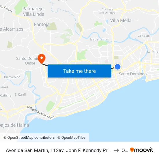 Avenida San Martin, 112av. John F. Kennedy Prox. C/Paseo De Los Aviadores to Oym map