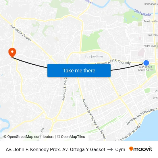 Av. John F. Kennedy Prox. Av. Ortega Y Gasset to Oym map