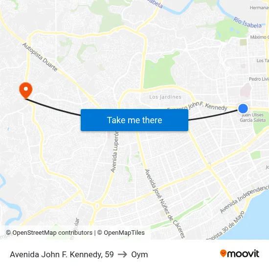 Avenida John F. Kennedy, 59 to Oym map