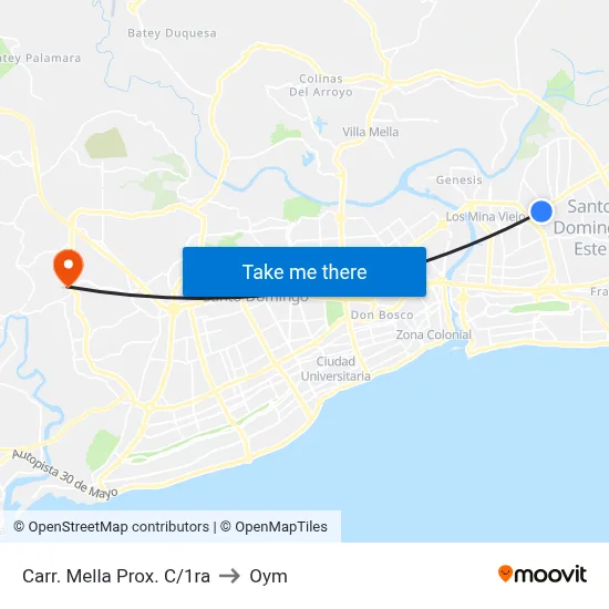 Carr. Mella Prox. C/1ra to Oym map