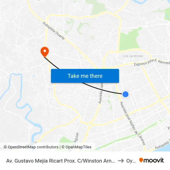 Av. Gustavo Mejía Ricart Prox. C/Winston Arnaud to Oym map