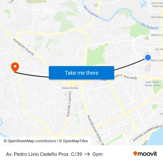 Av. Pedro Livio Cedeño Prox. C/39 to Oym map