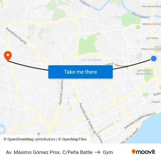Av. Máximo Gómez Prox. C/Peña Batlle to Oym map