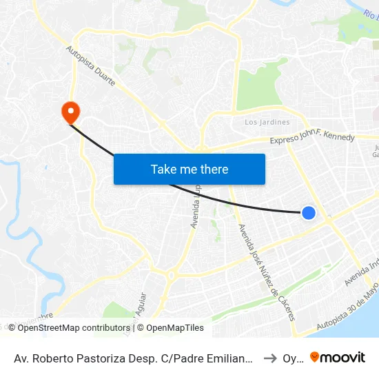 Av. Roberto Pastoriza Desp. C/Padre Emiliano Tadif to Oym map
