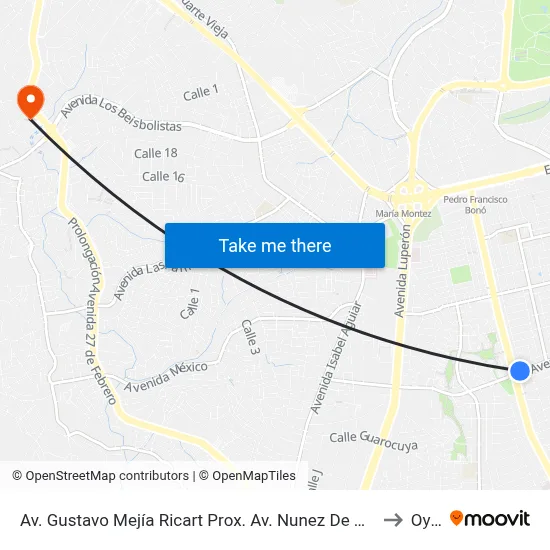 Av. Gustavo Mejía Ricart Prox. Av. Nunez De Caceres to Oym map
