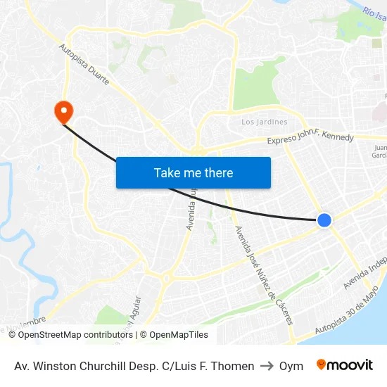 Av. Winston Churchill Desp. C/Luis F. Thomen to Oym map