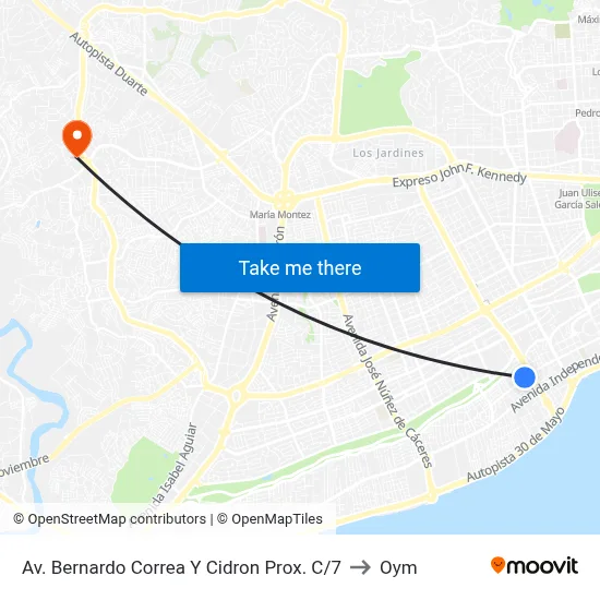 Av. Bernardo Correa Y Cidron Prox. C/7 to Oym map