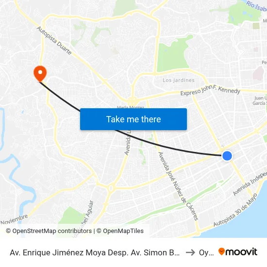 Av. Enrique Jiménez Moya Desp. Av. Simon Bolivar to Oym map