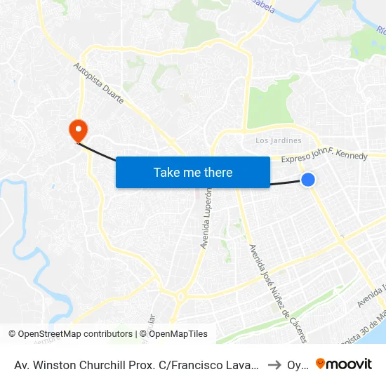 Av. Winston Churchill Prox. C/Francisco Lavander to Oym map
